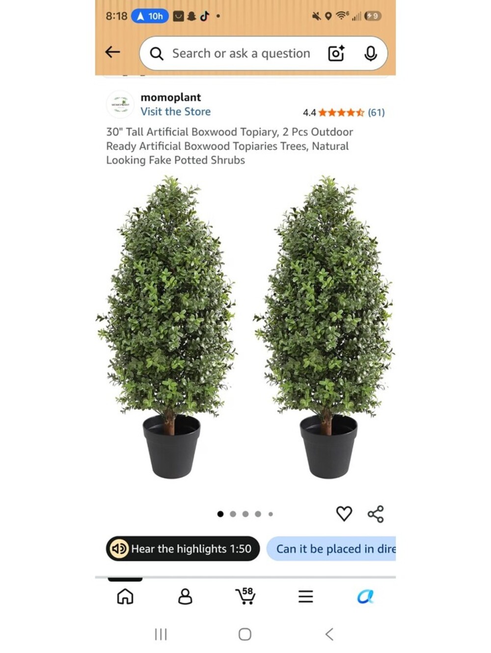 30" Tall Artificial Boxwood Topiary, 2 Pcs Outdoor Ready Artificial Boxwood Topi